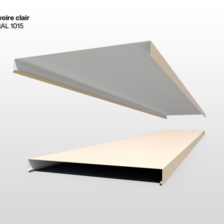 Pliage : Couvertine plate 400x40 RAL 1015 Ivoire Clair