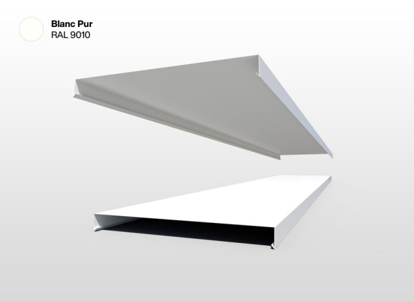 Pliage : Couvertine plate 400x40 RAL 9010 Blanc Pur